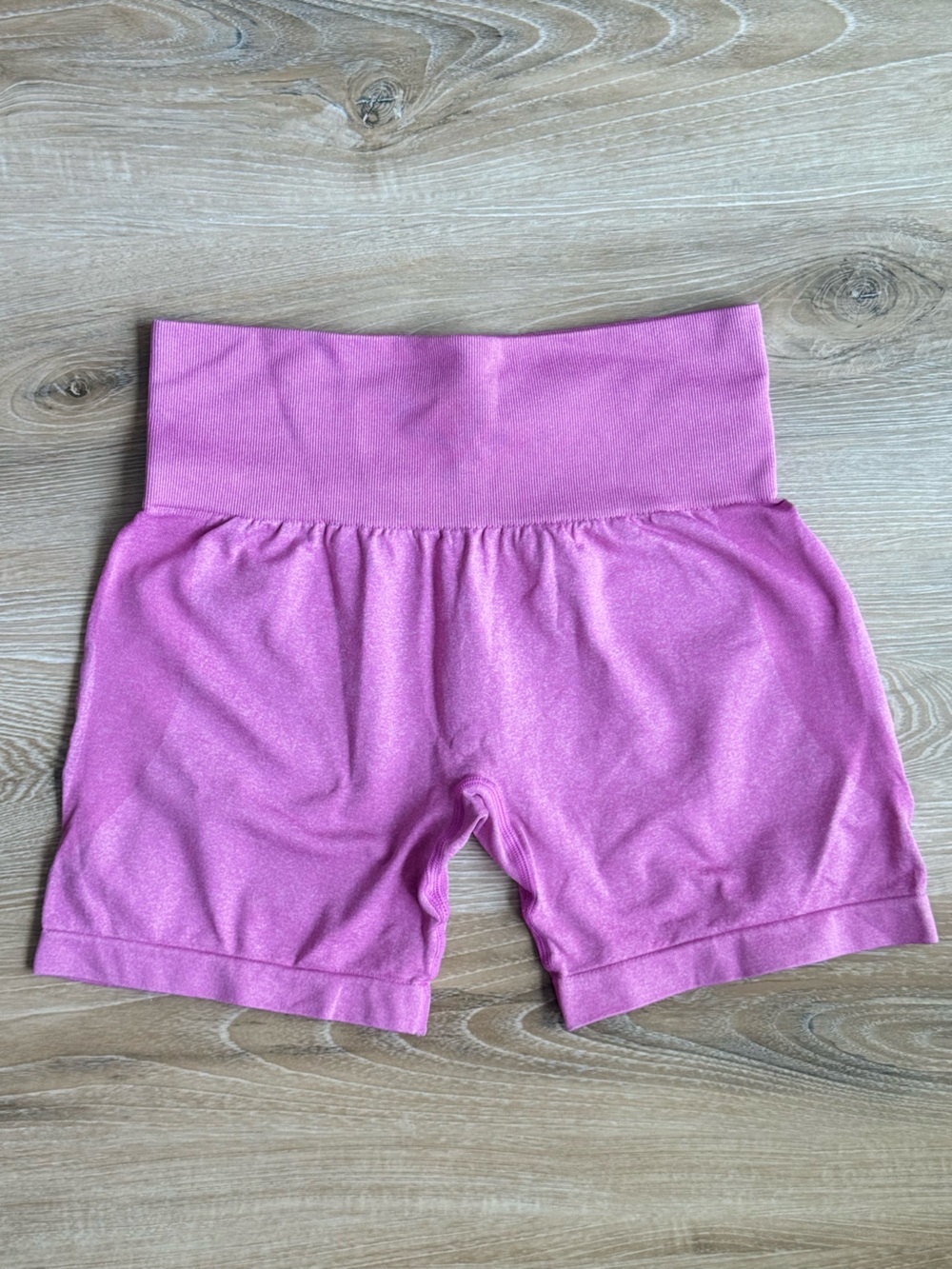High-Waist Shimmery Pink Athletic Shorts
